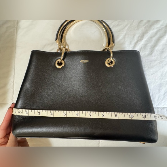 Jimmy Choo Black Satchel with Gold Accents - Picture 5 of 7